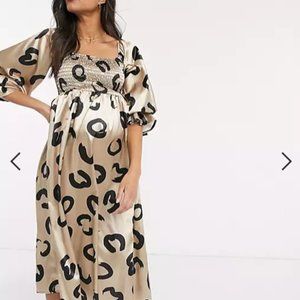 ASOS Maternity off the shoulder cheetah Dress